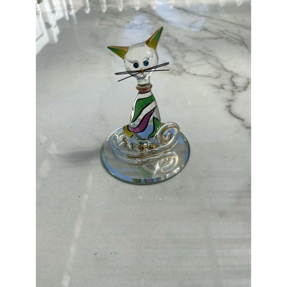 Glass Baron Crystal Cool Cat S4 125 Real 22 KT Gold with Swarovski Elements